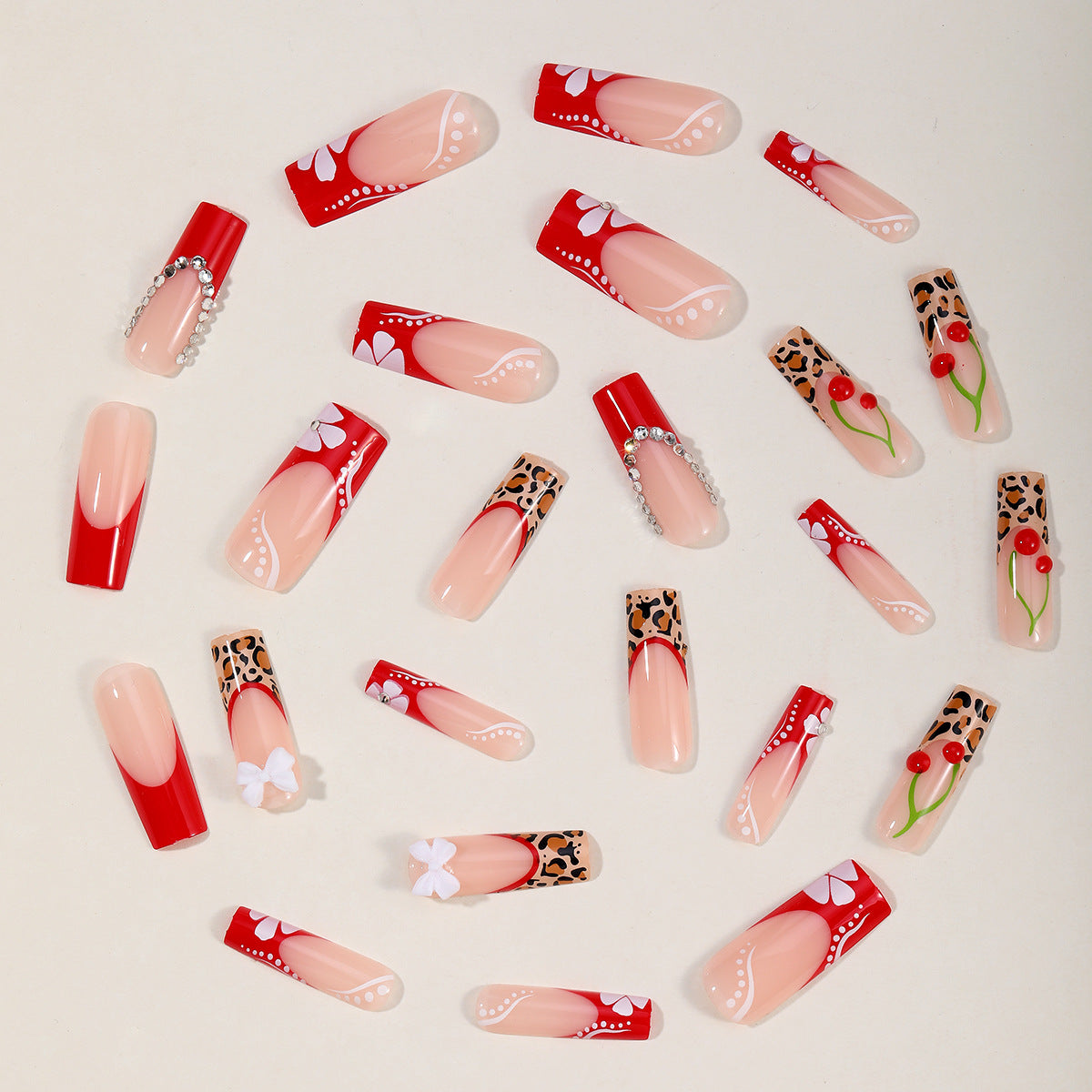Red Coffin French Leopard Bow