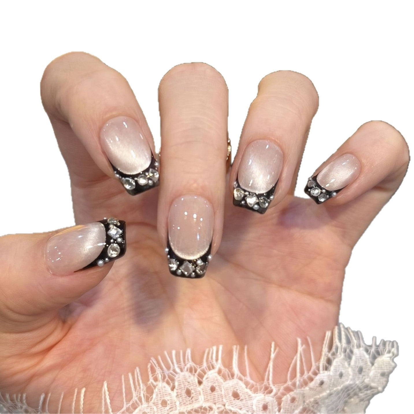 Black Cat Eye French Crystal