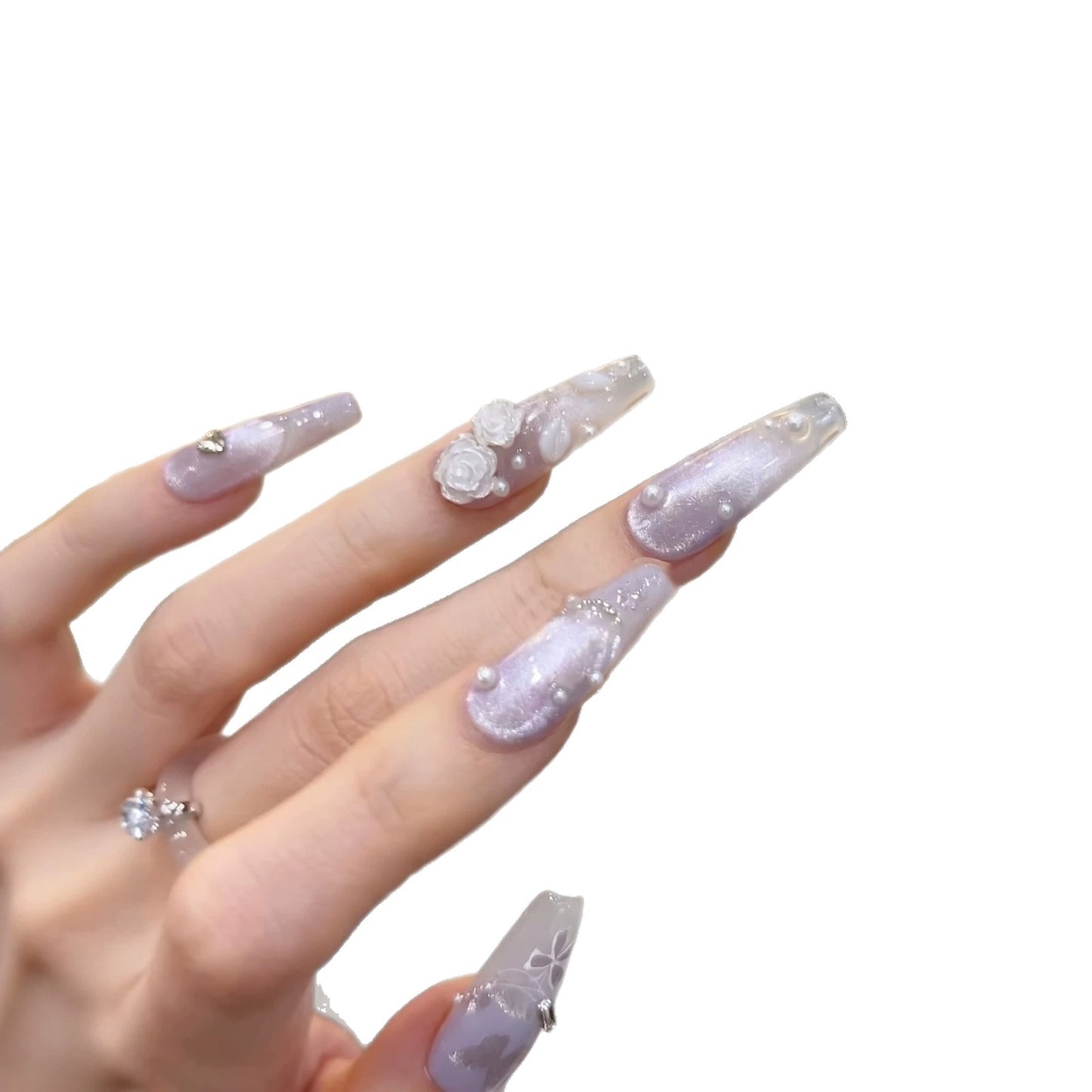 Purple Cat Eye Glazed French Butterfly