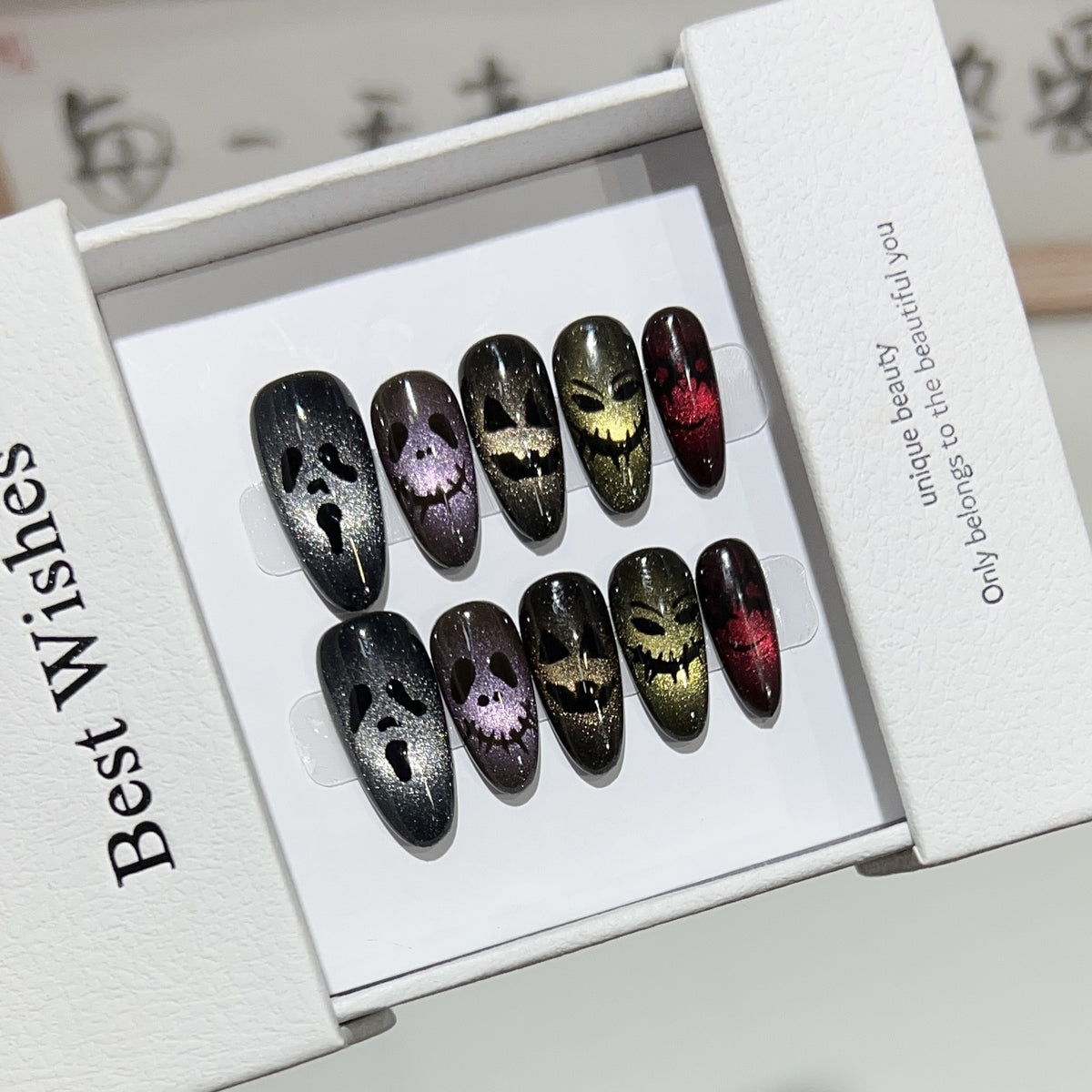 Black Cat Eye Halloween Hand-Painted
