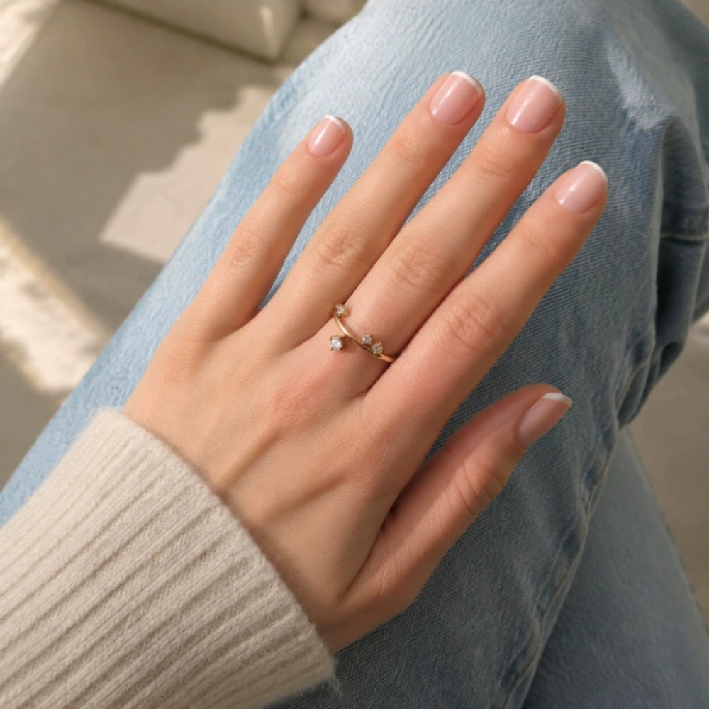 White French Short Square Press-On Nails