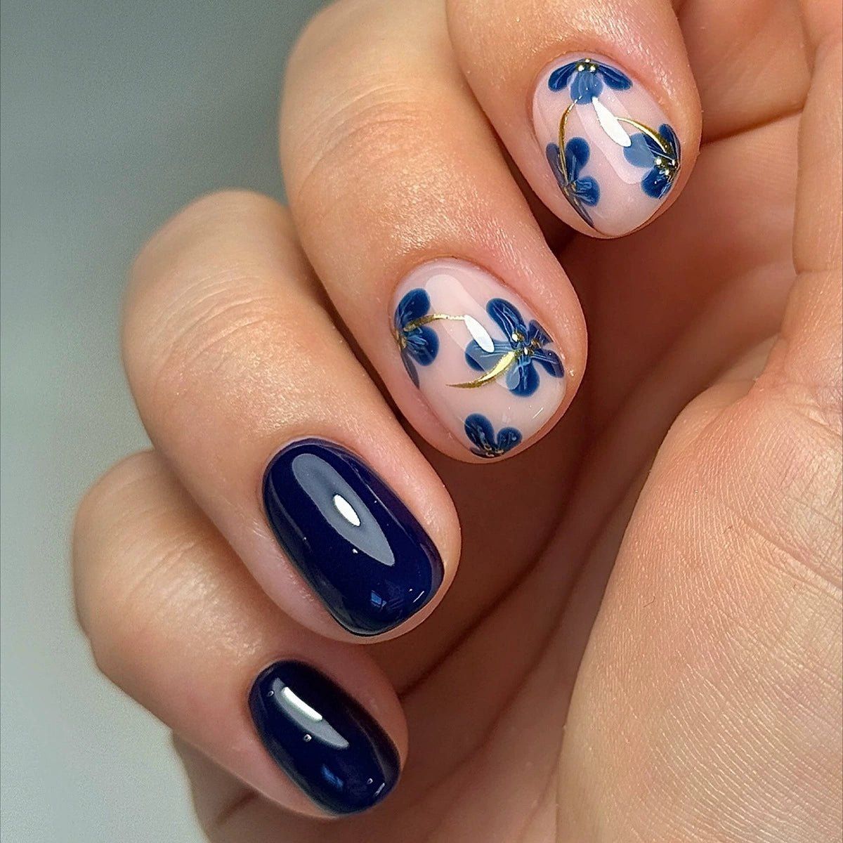 Floral Short Square Press-On Nails