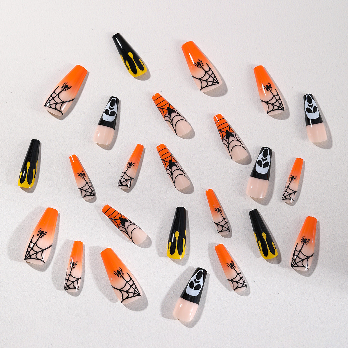 Orange Heart Halloween Spider Web