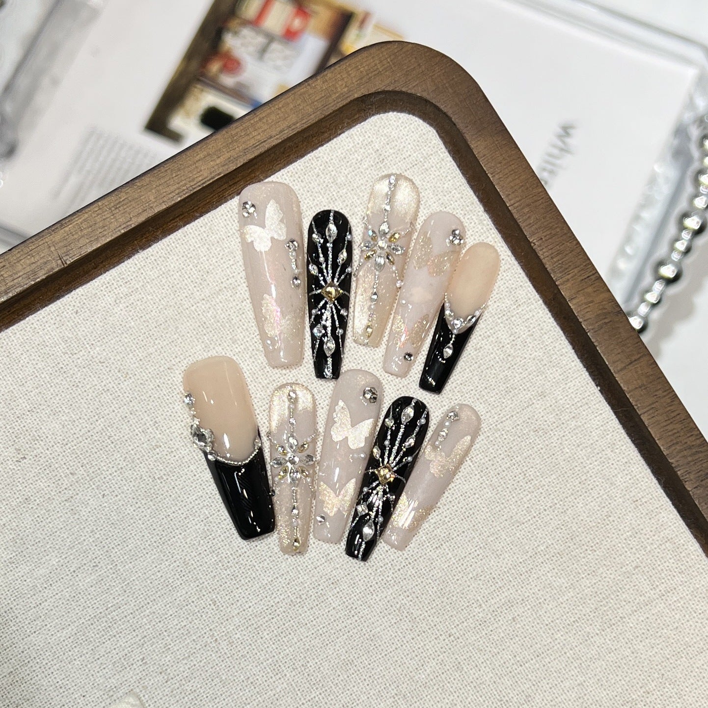 Butterfly Crystal Press-On Nails