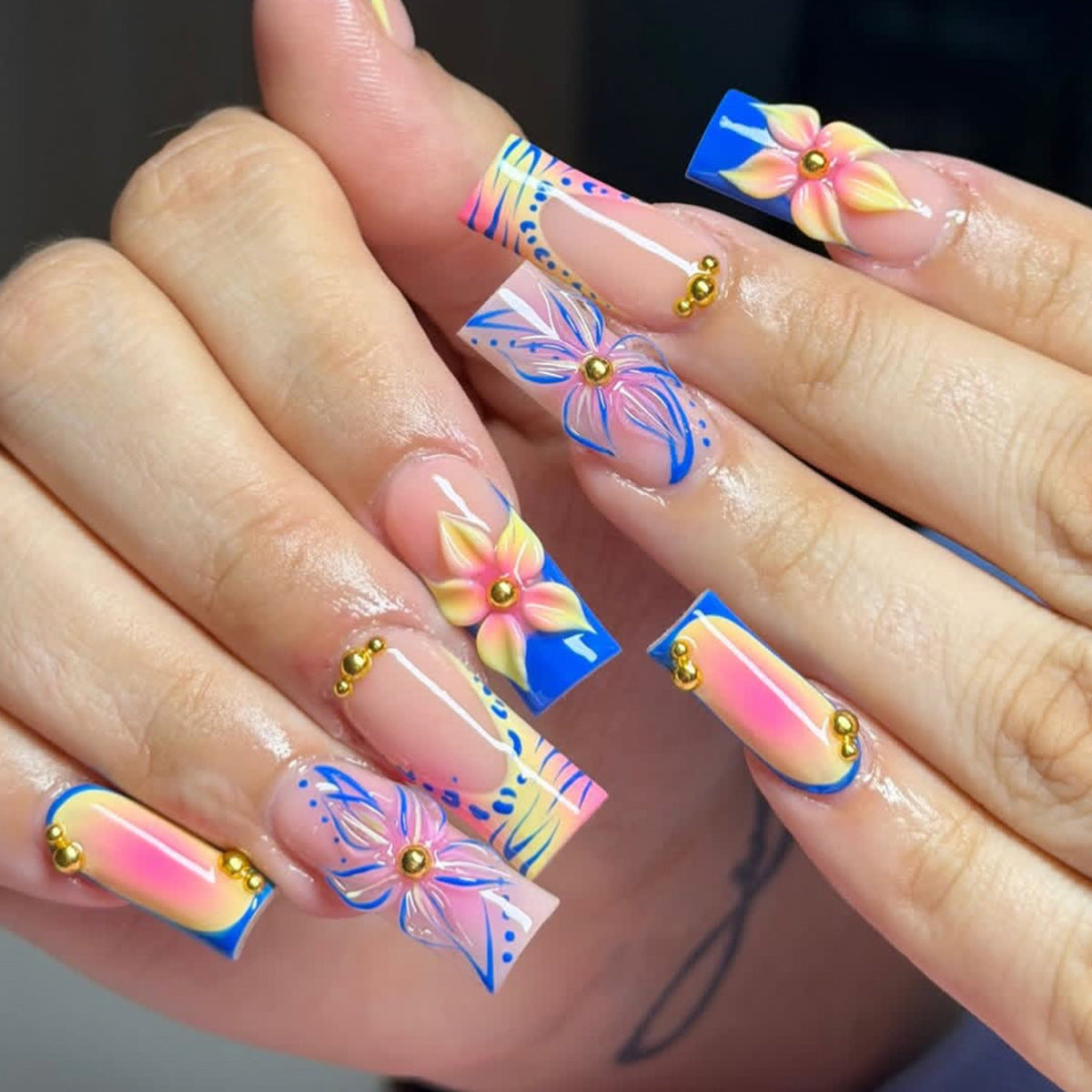 Gradient French Floral 3D