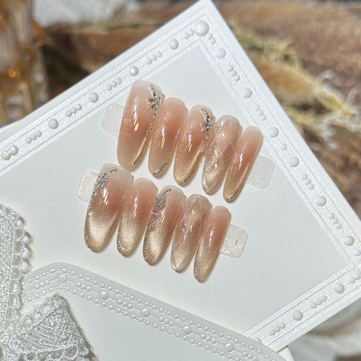 Gold Cat Eye Jelly Crystal Plaid