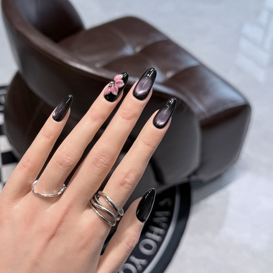 Black Cat Eye Floral 3D