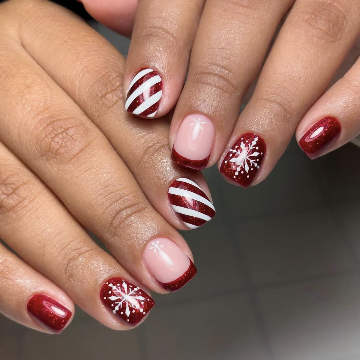 White French Floral Christmas Snowflake
