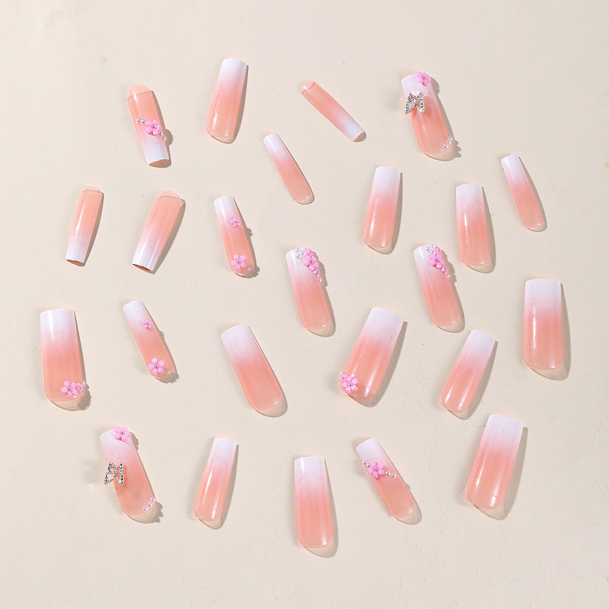 Pink Gradient Butterfly Floral 3D