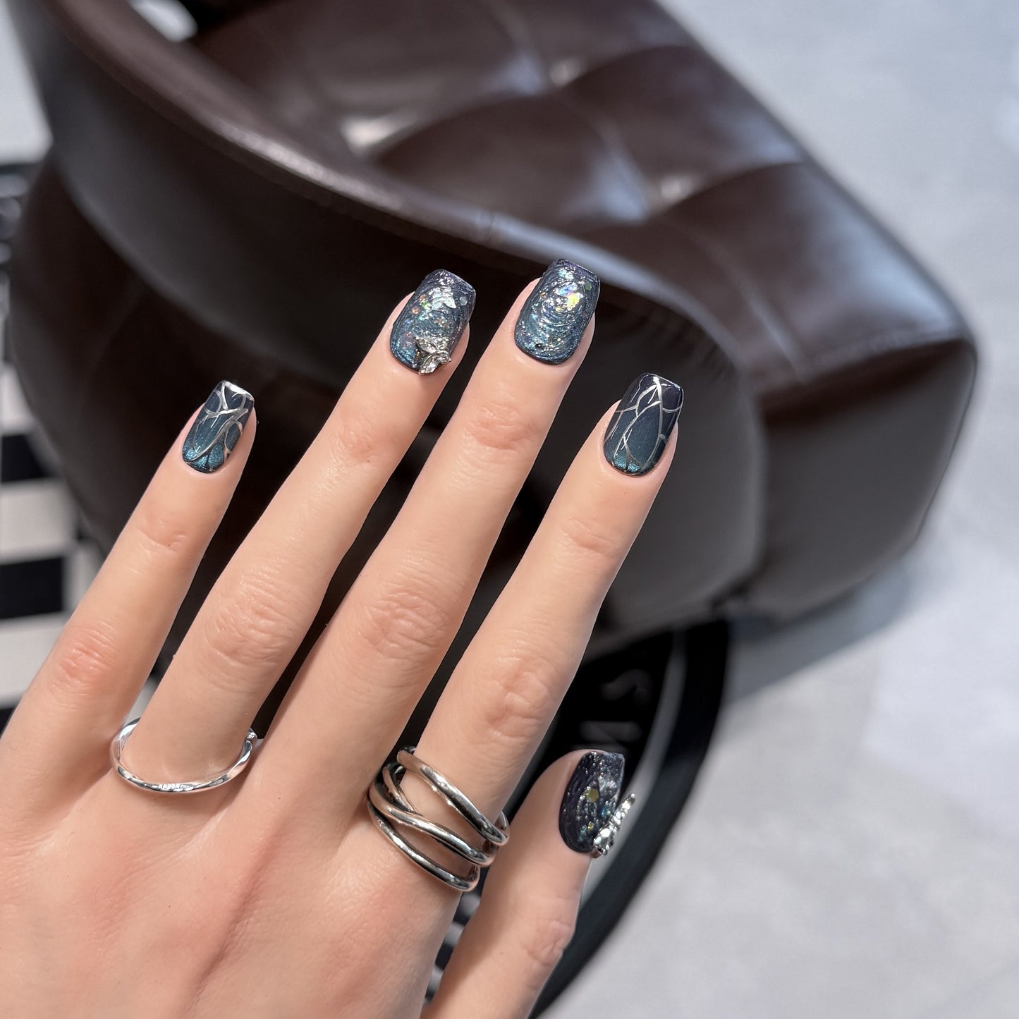 Blue Cat Eye Hand-Painted