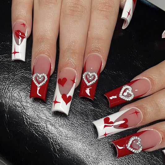 White Coffin French Floral Stars Heart