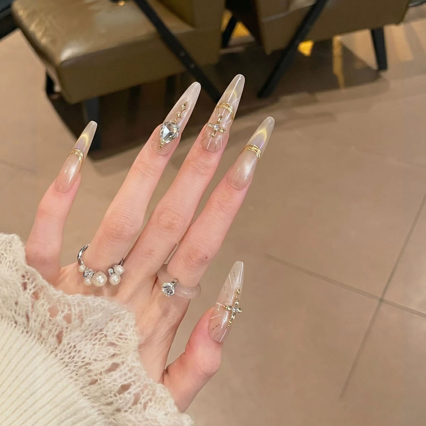 Crystal Press-On Nails
