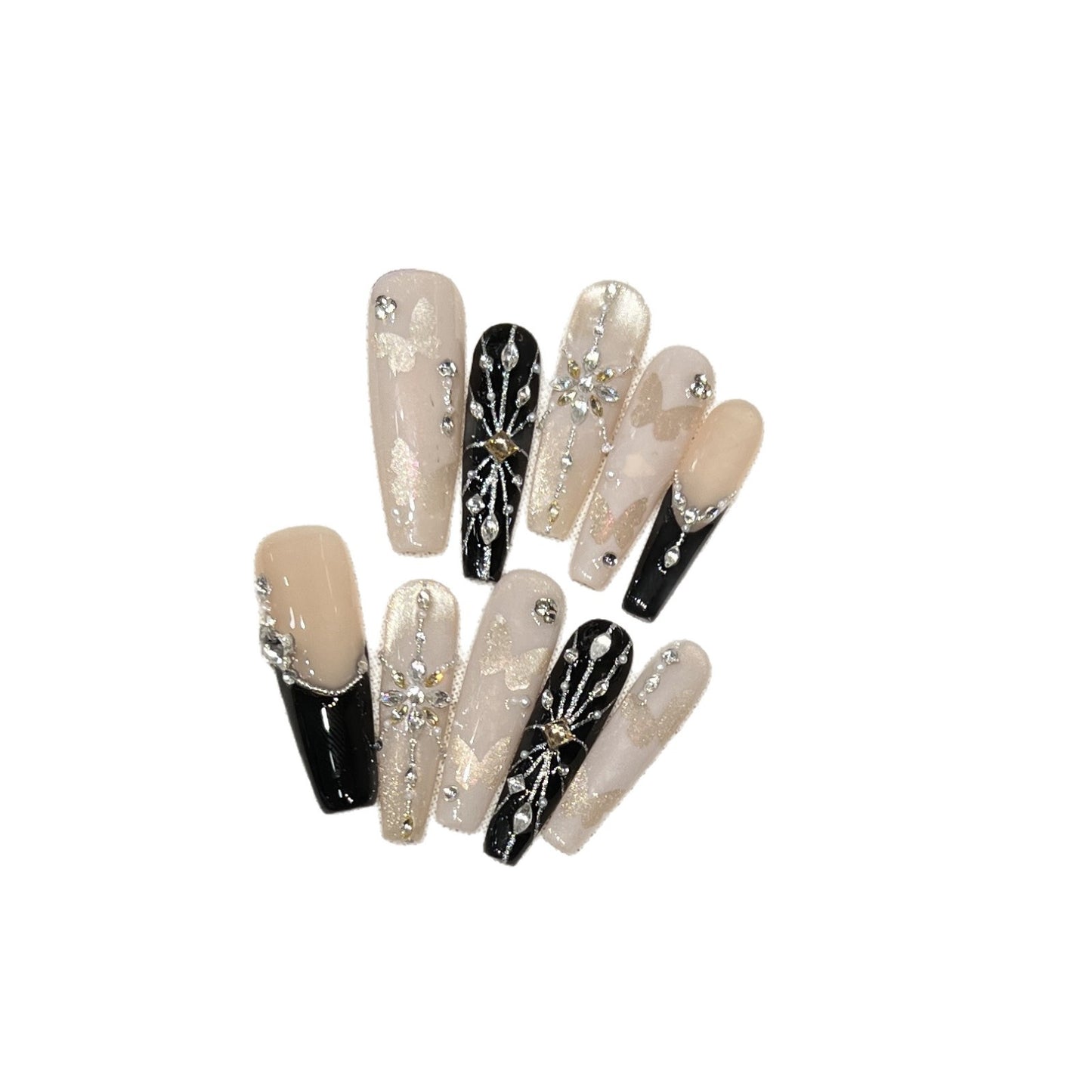 Butterfly Crystal Press-On Nails