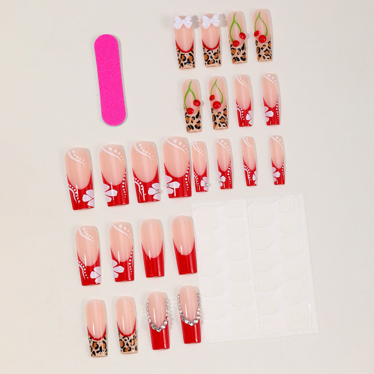Red Coffin French Leopard Bow