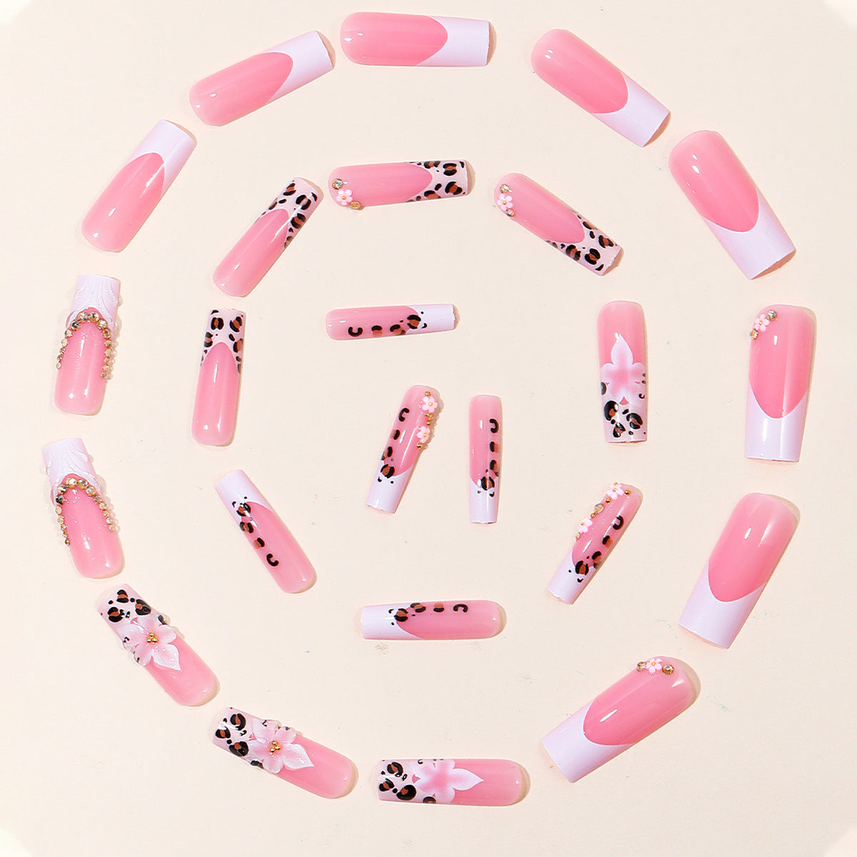 White French Leopard Floral 3D