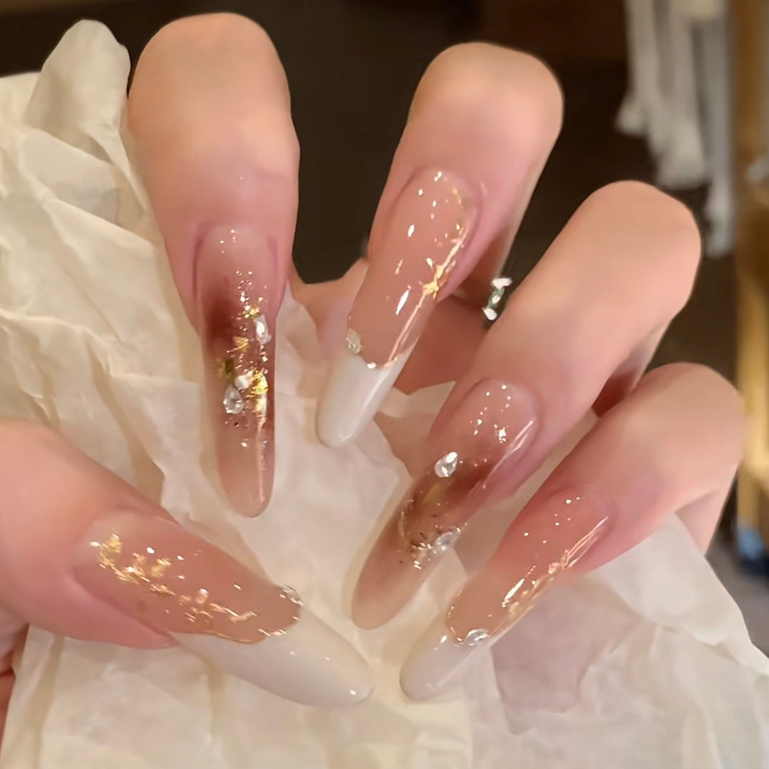 White Chrome French Floral Hand-Painted