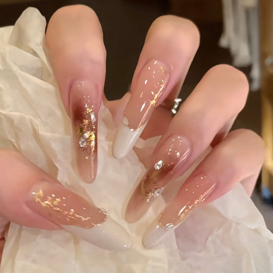 White Chrome French Floral Hand-Painted
