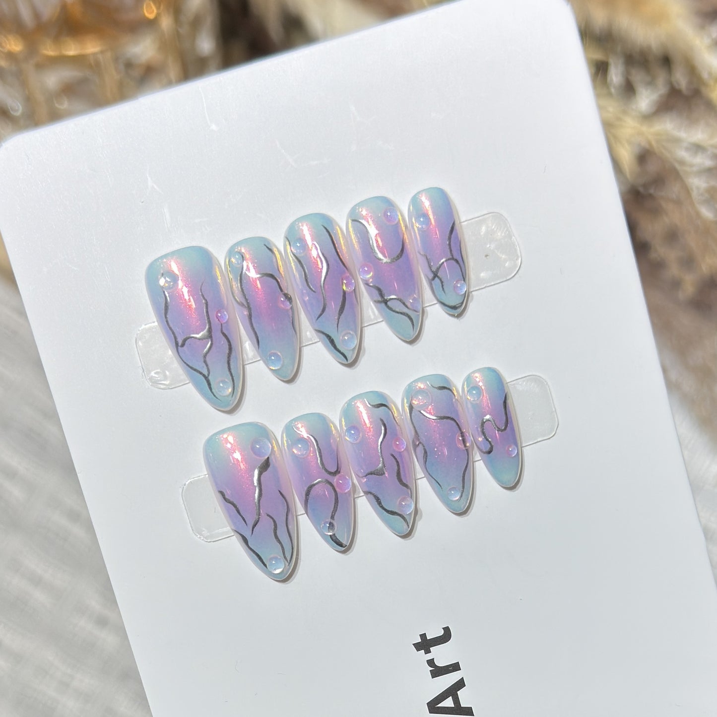 Aurora Hand-Painted Press-On Nails