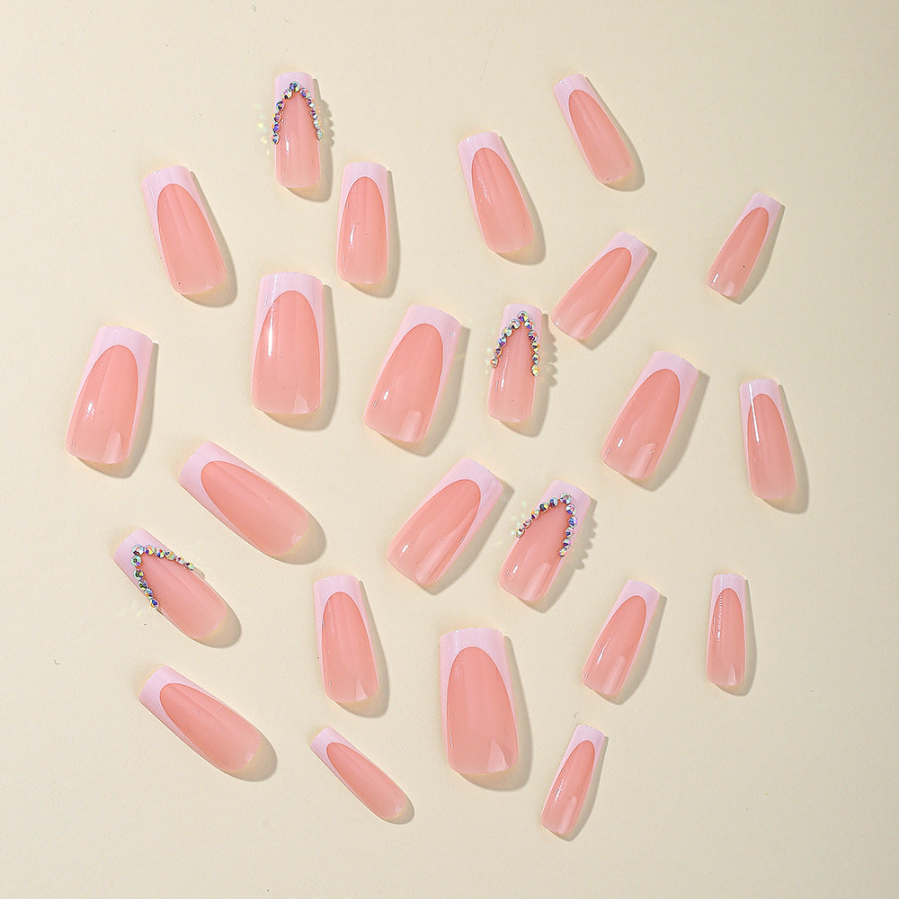 Pink French Press-On Nails