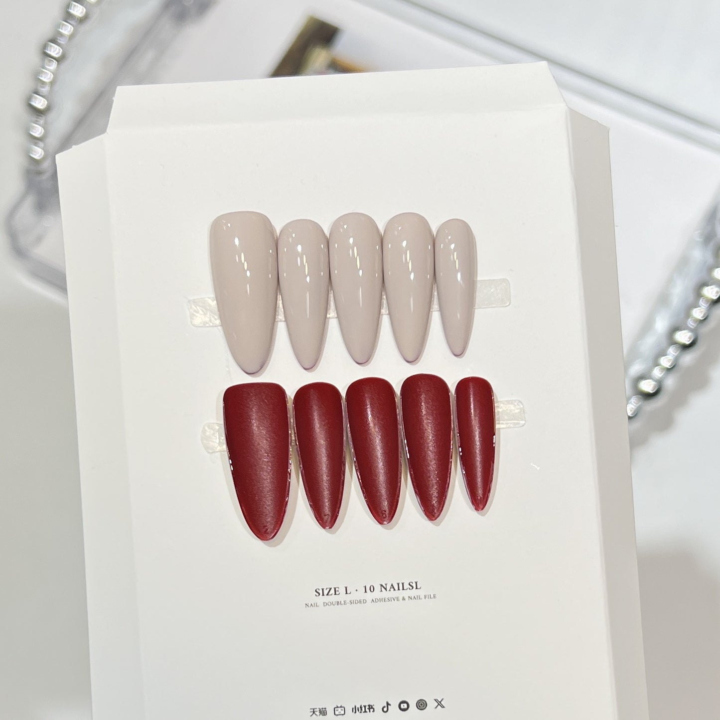 White Press-On Nails