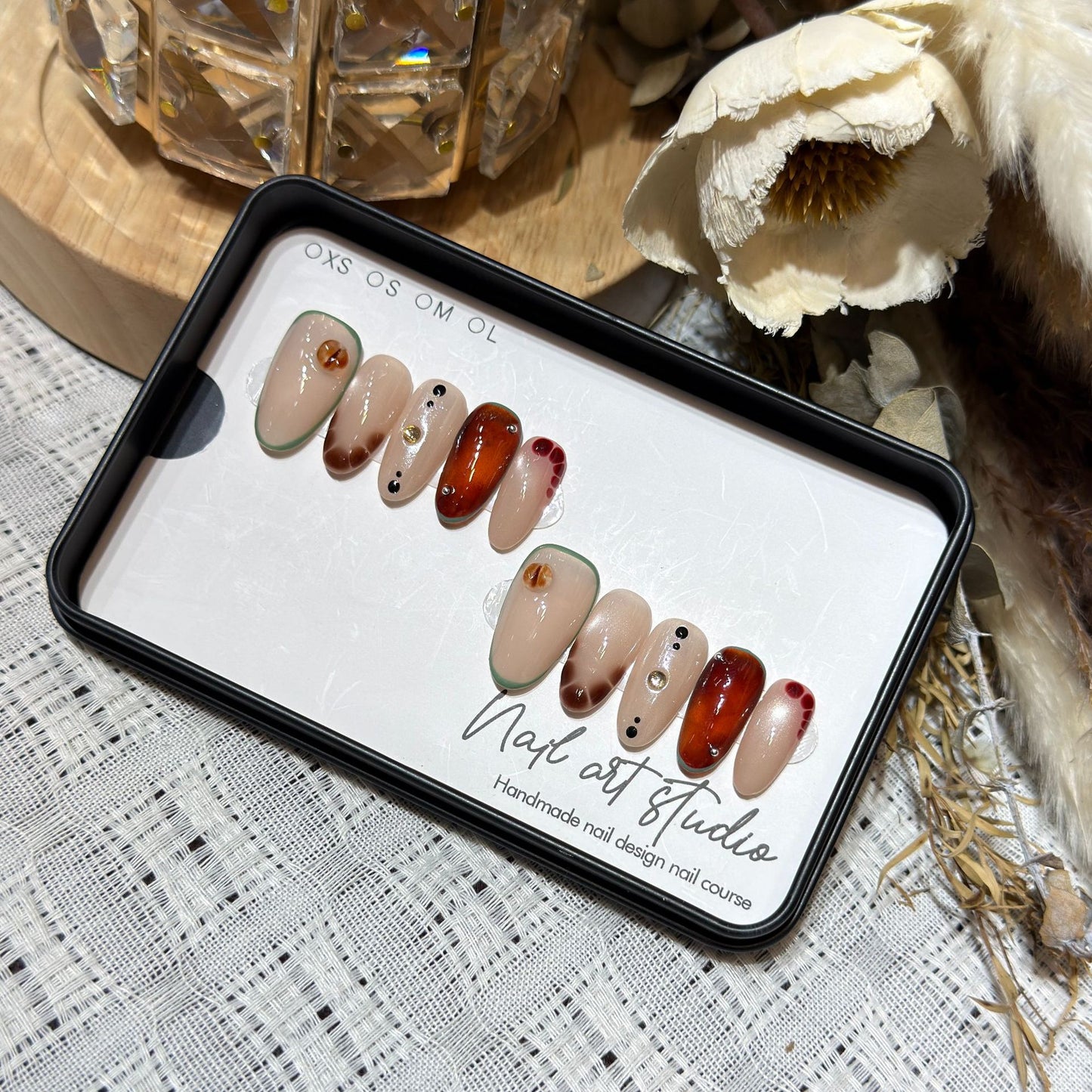 Hand-Painted Press-On Nails