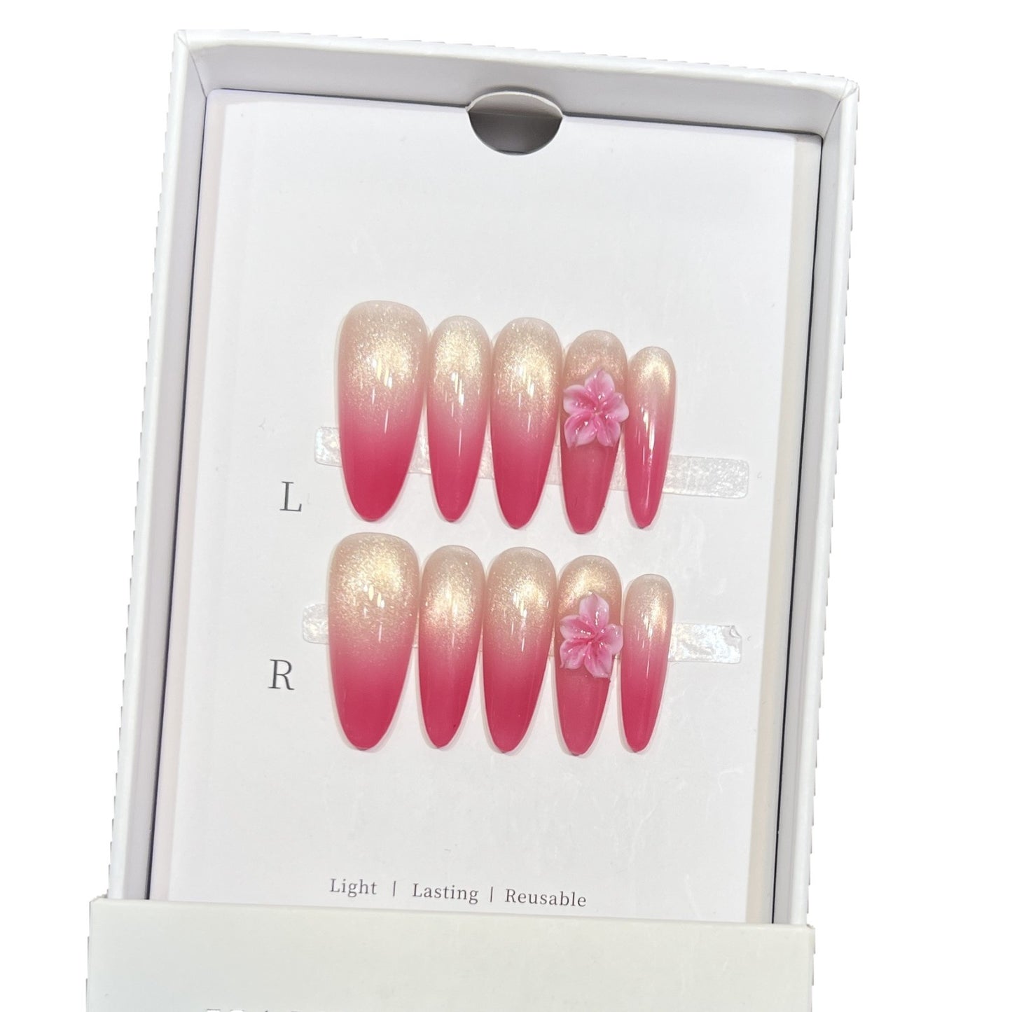 Red Cat Eye French Floral 3D