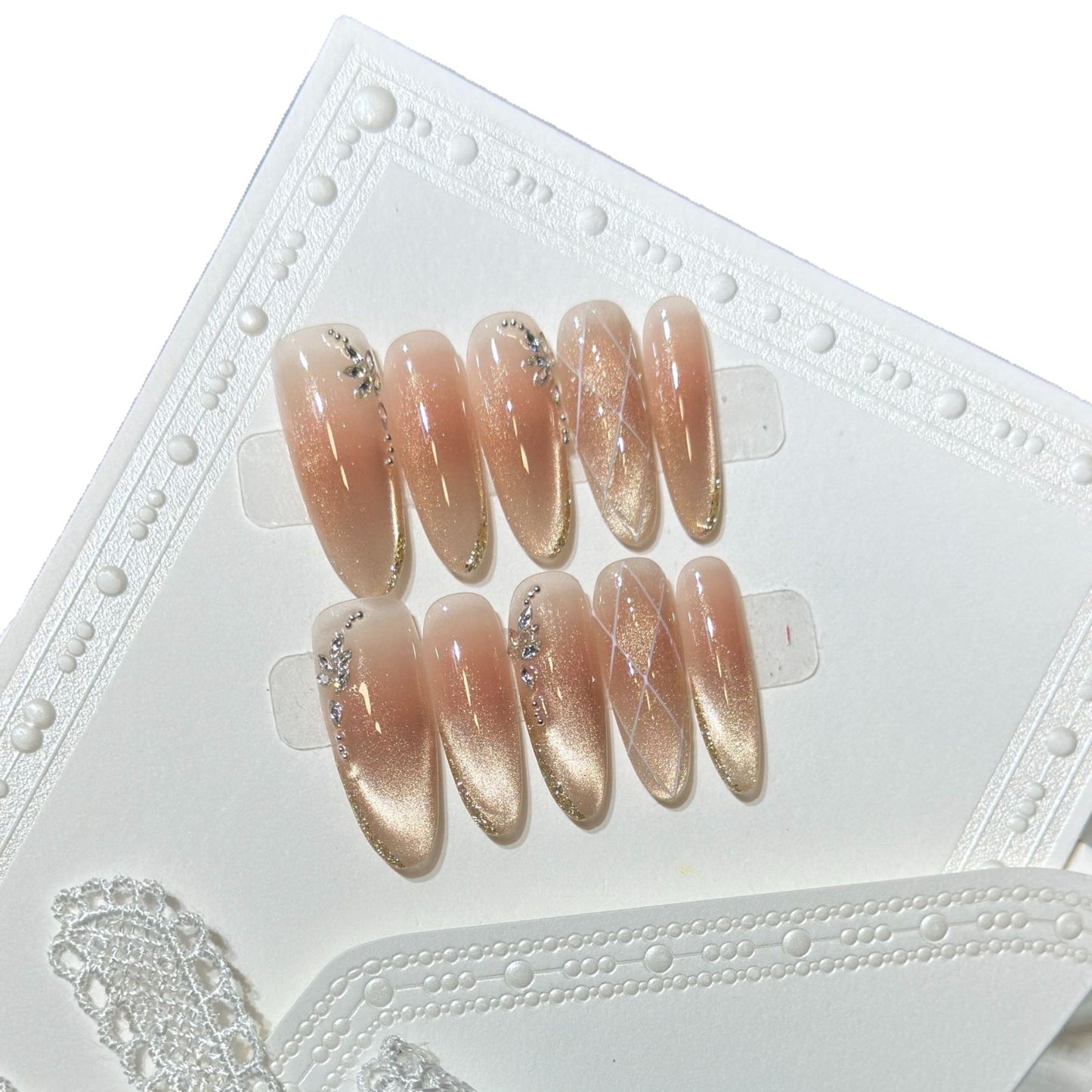 Gold Cat Eye Jelly Crystal Plaid