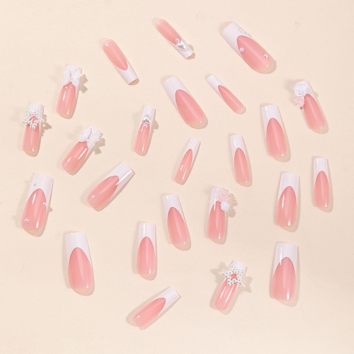 White French Bow Floral Stars Pearl