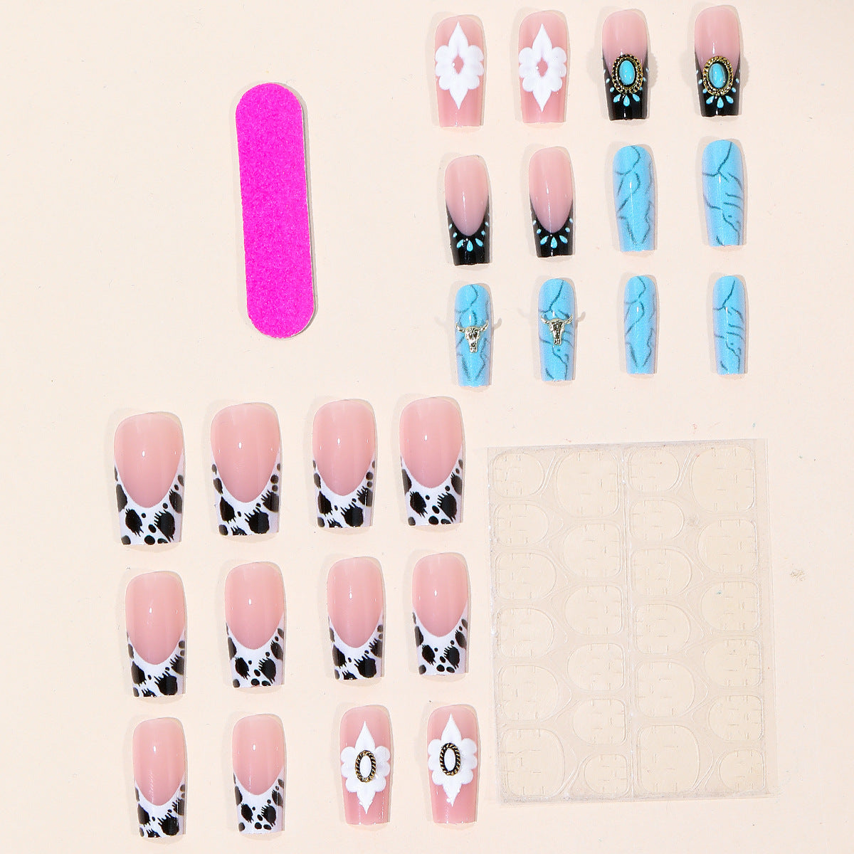 Green French Press-On Nails