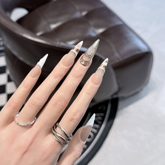 Nude Chrome French Leopard