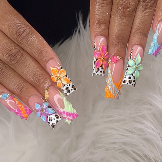 French Leopard Floral 3D