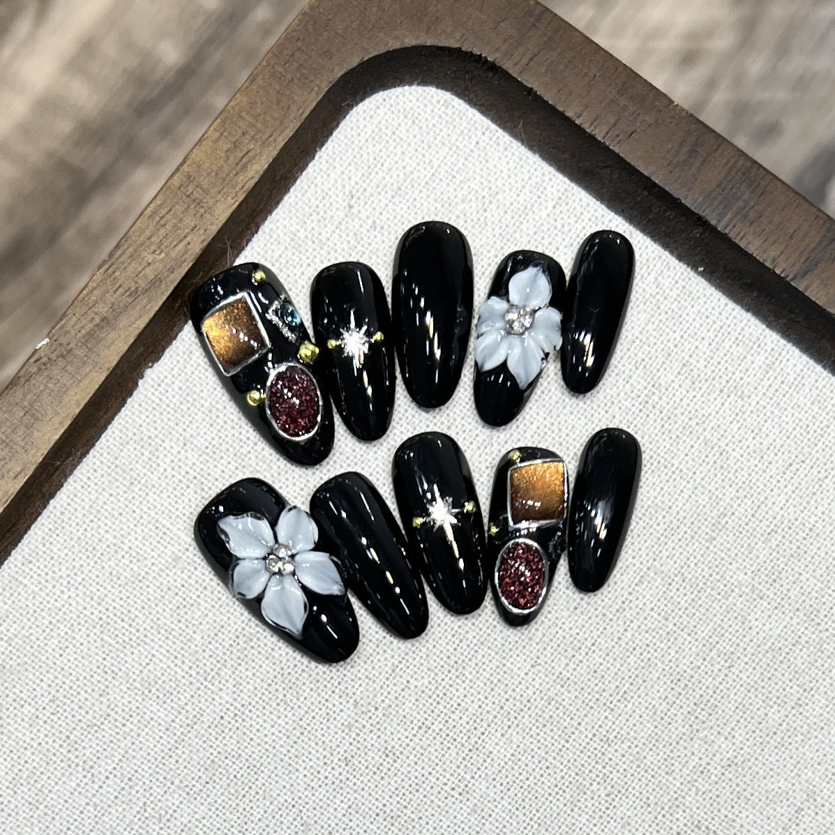 Black Cat Eye Floral 3D