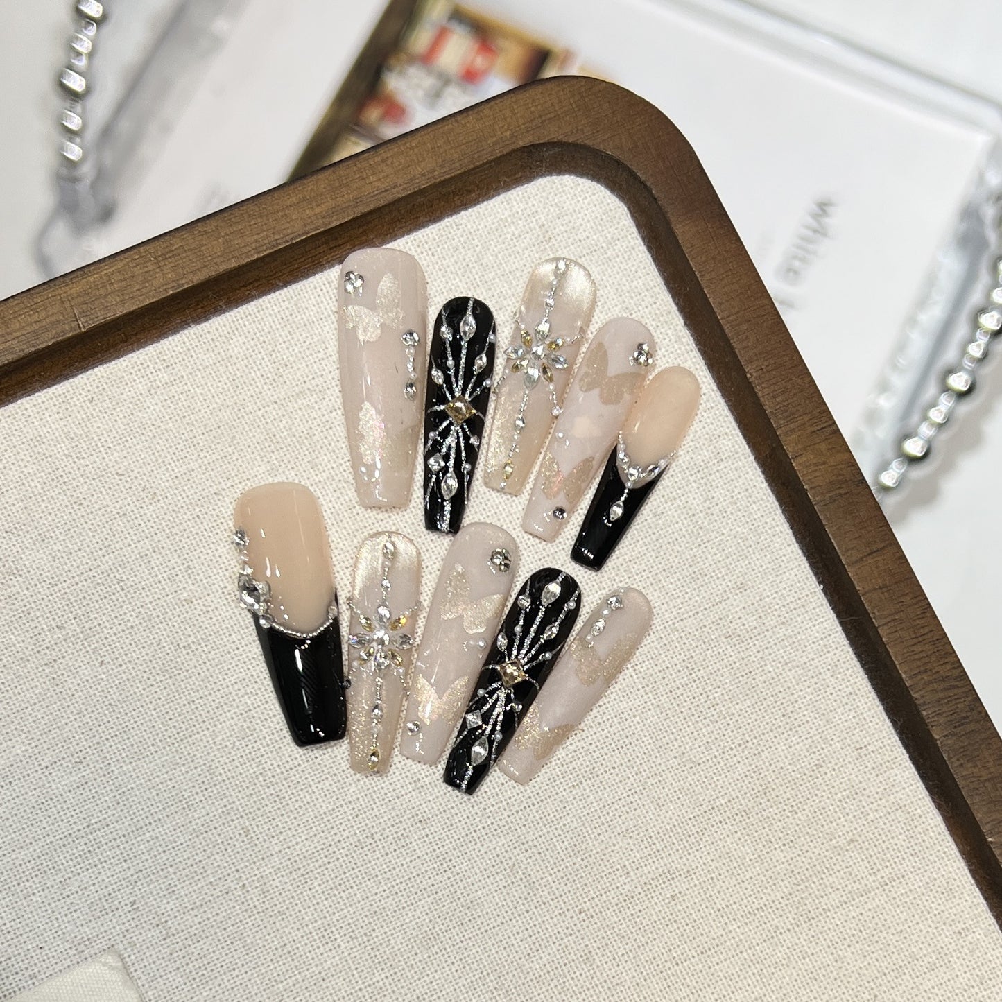 Butterfly Crystal Press-On Nails