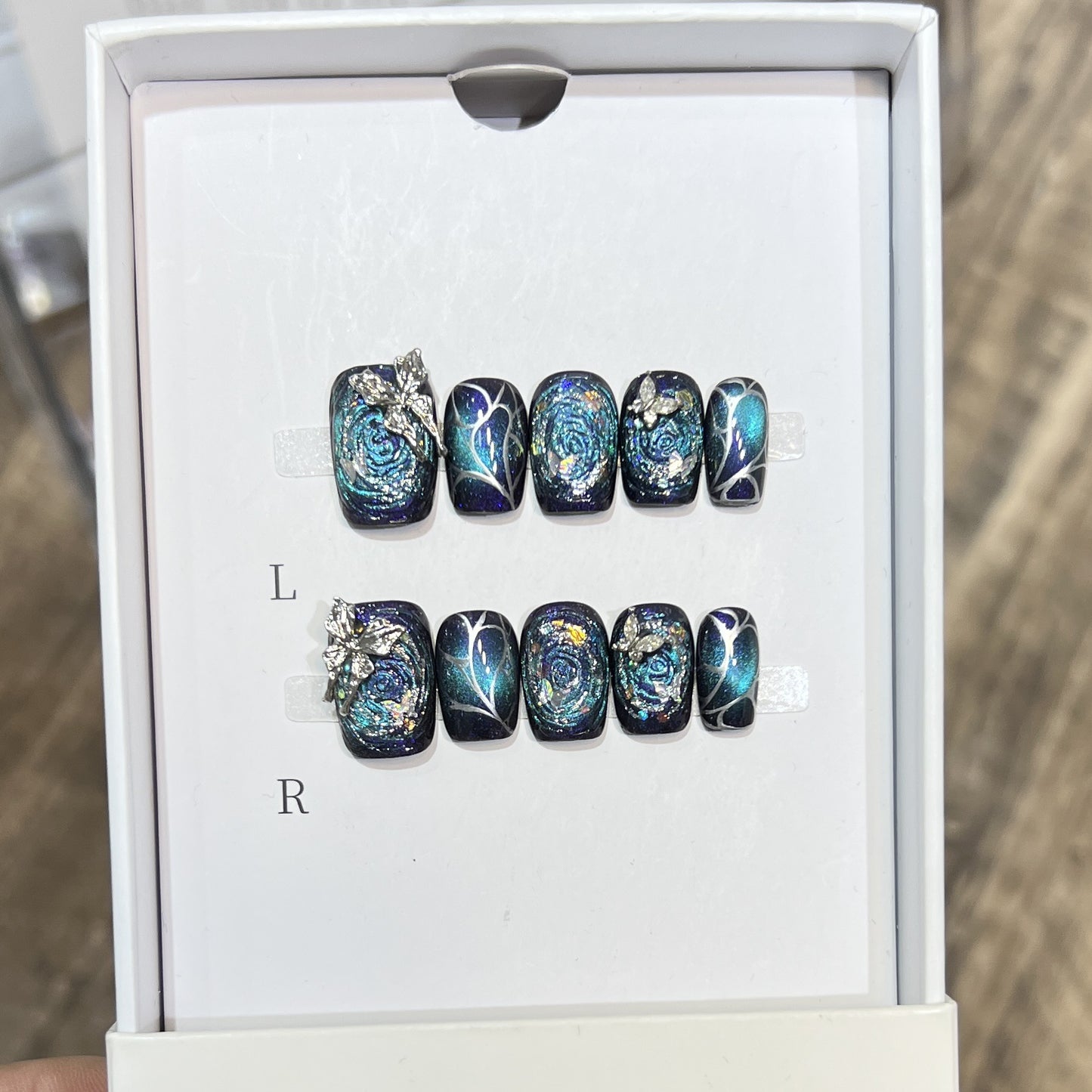 Blue Cat Eye Hand-Painted
