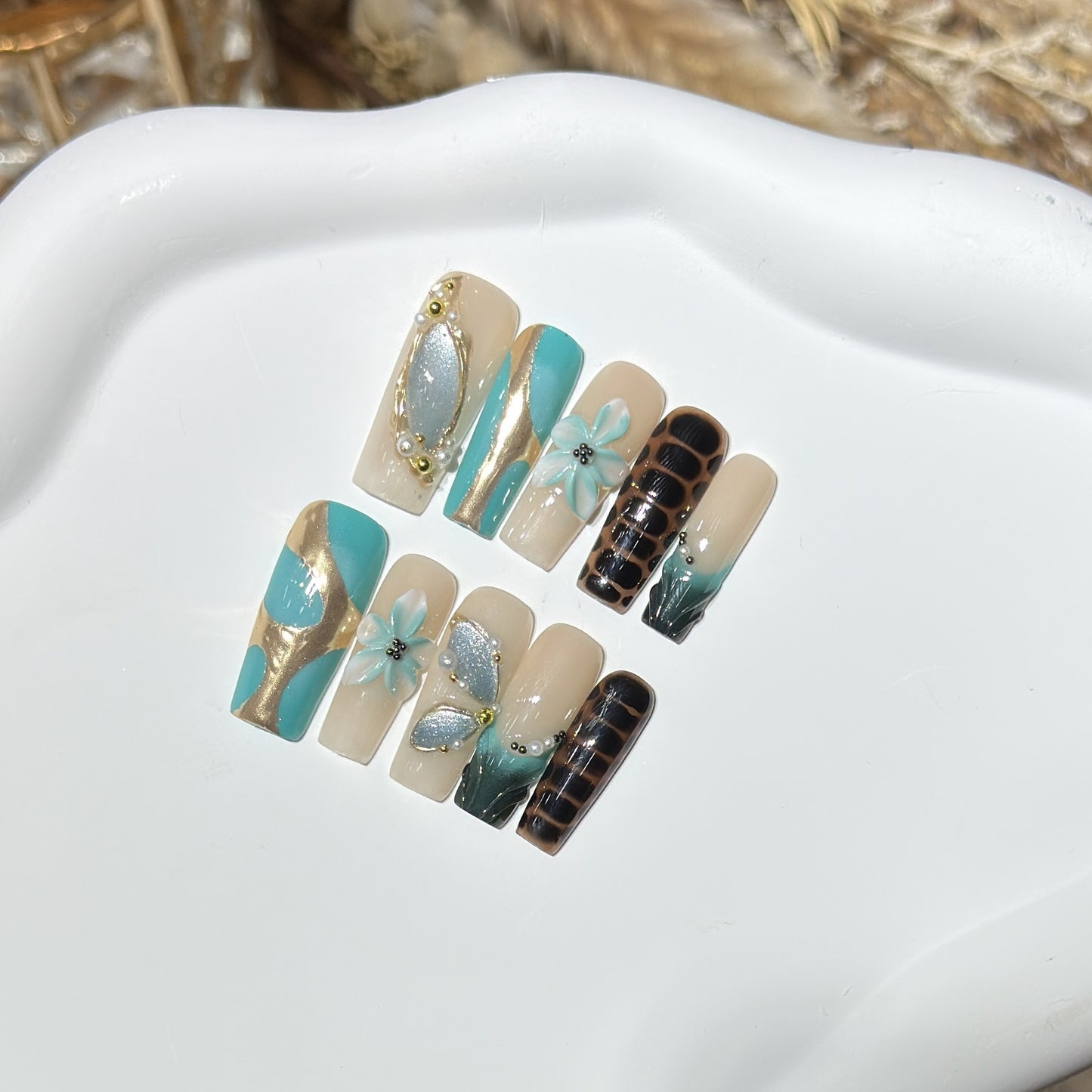 Cat Eye Floral Hand-Painted