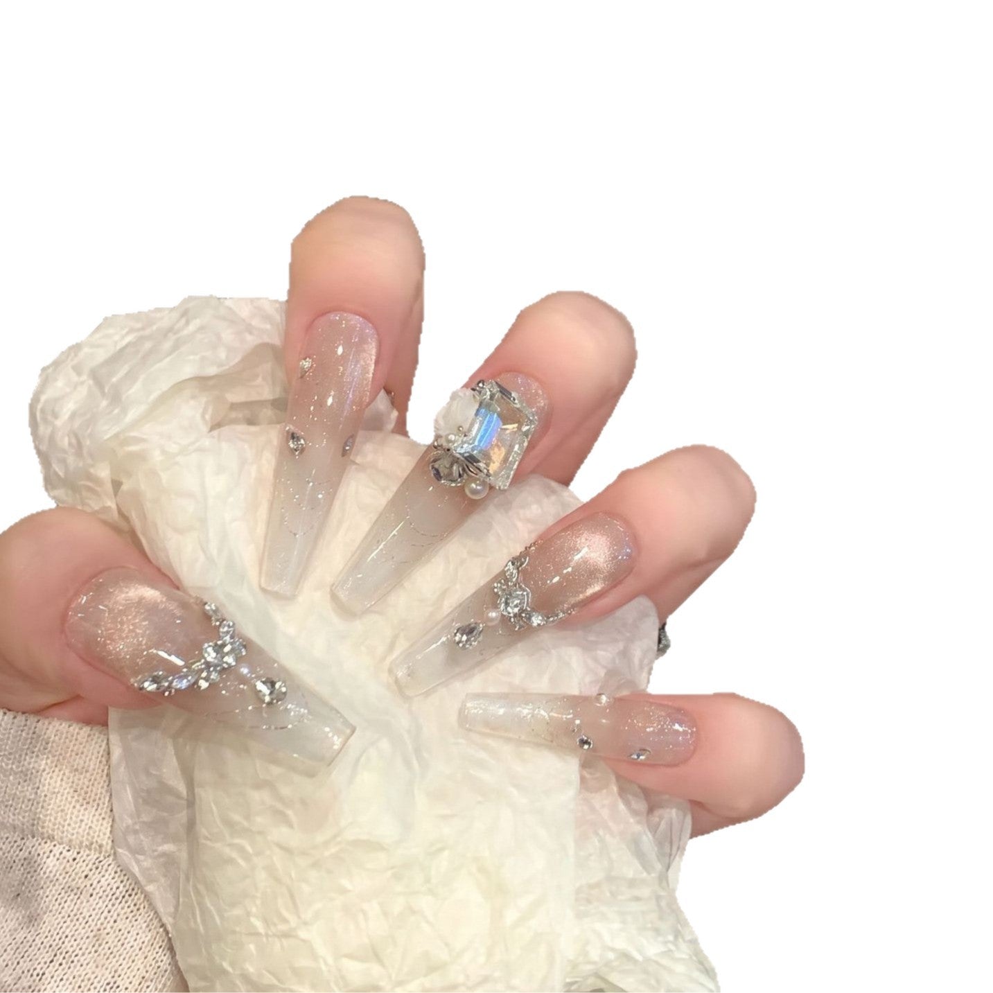 White Cat Eye French Crystal