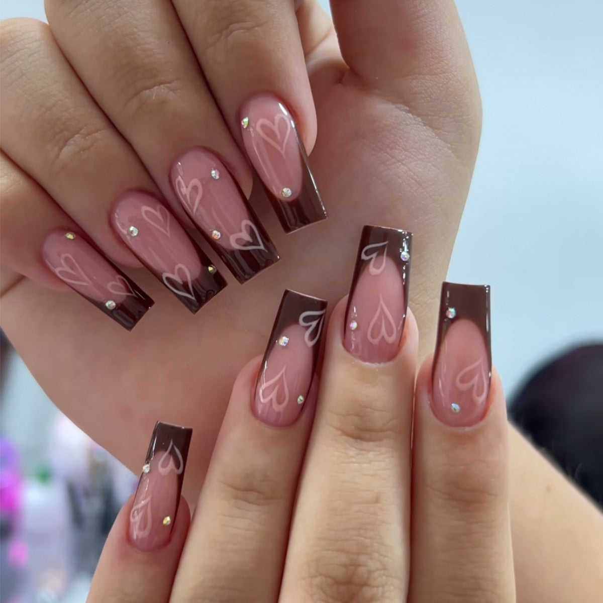 French Heart Press-On Nails