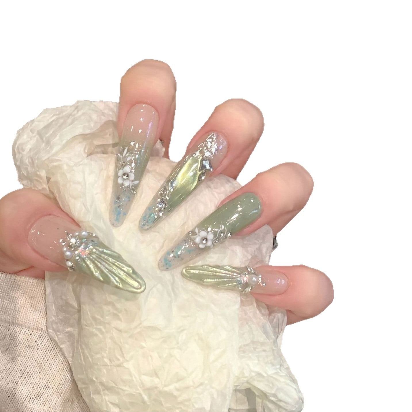 Green Cat Eye French Crystal
