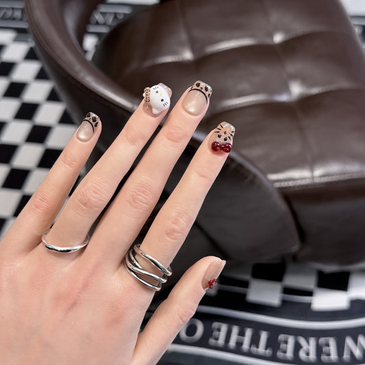 Cat Eye Leopard Bow Hand-Painted