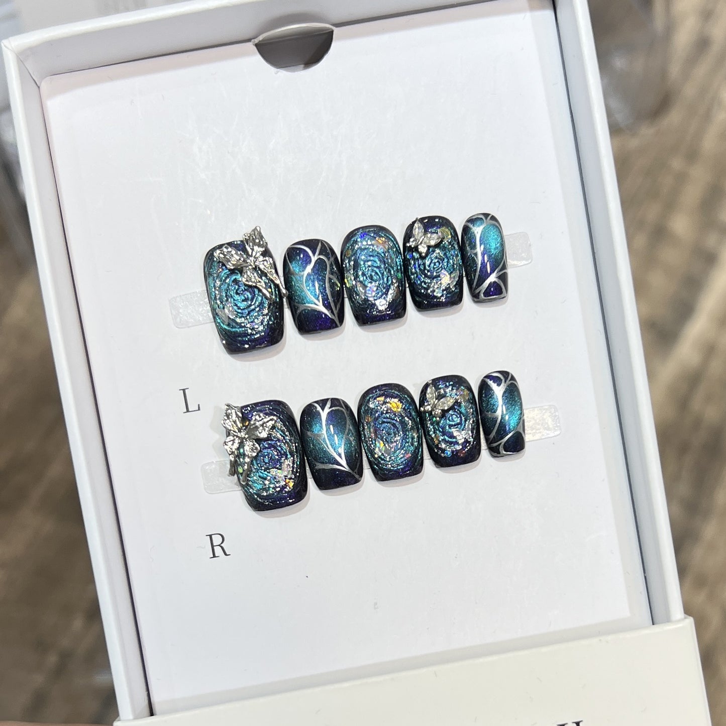 Blue Cat Eye Hand-Painted