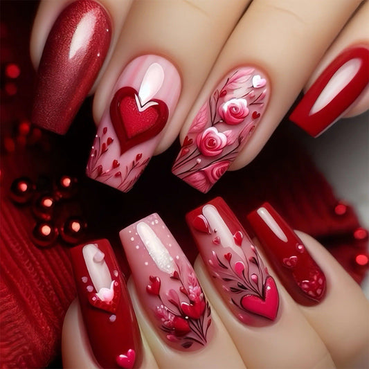 Red Floral Heart Rose