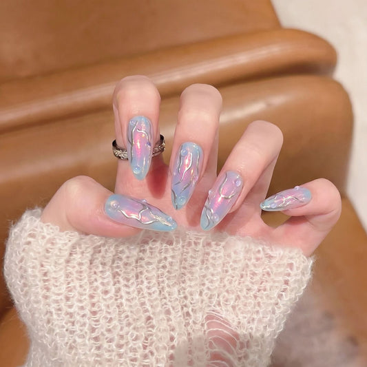 Aurora Hand-Painted Press-On Nails