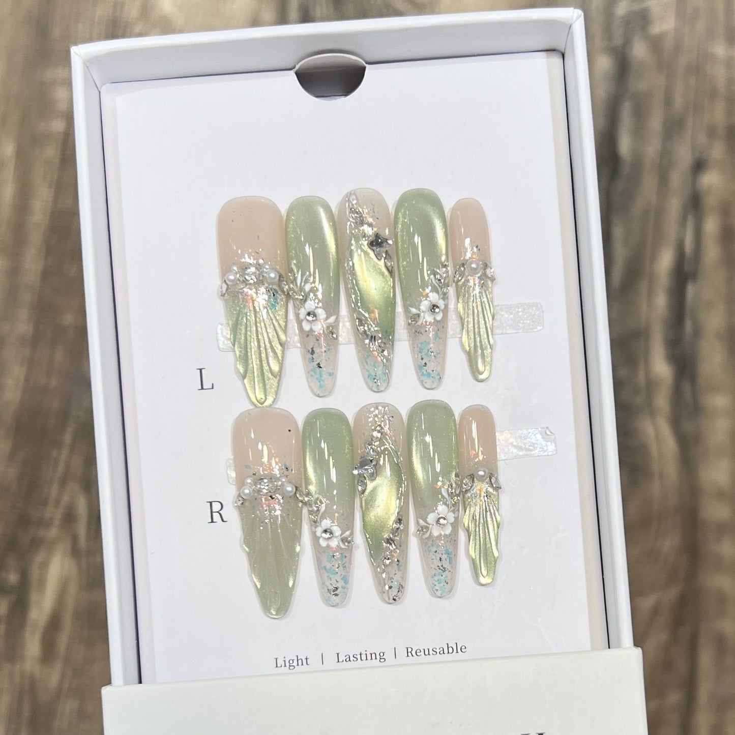 Green Cat Eye French Crystal