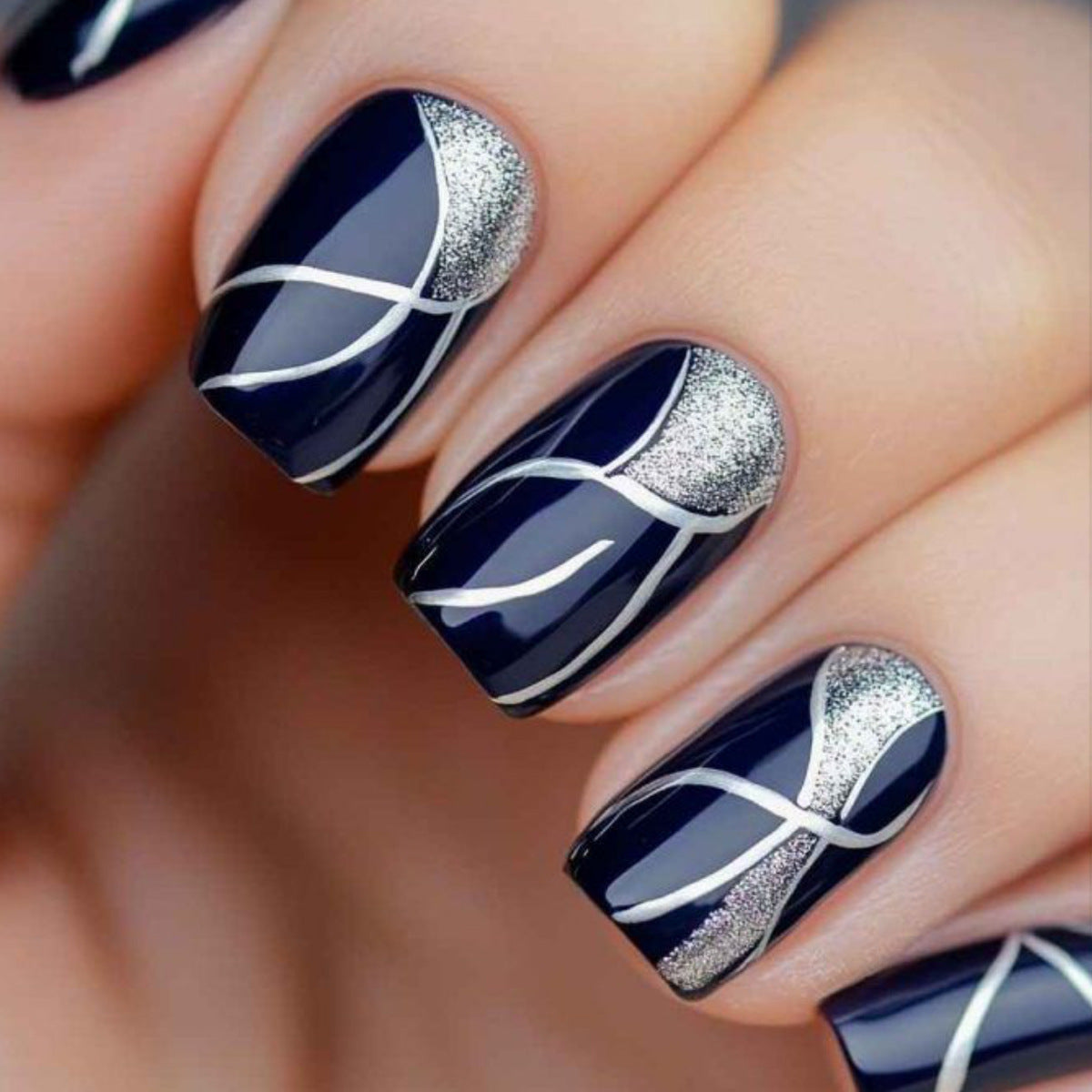 Pink Glitter Press-On Nails