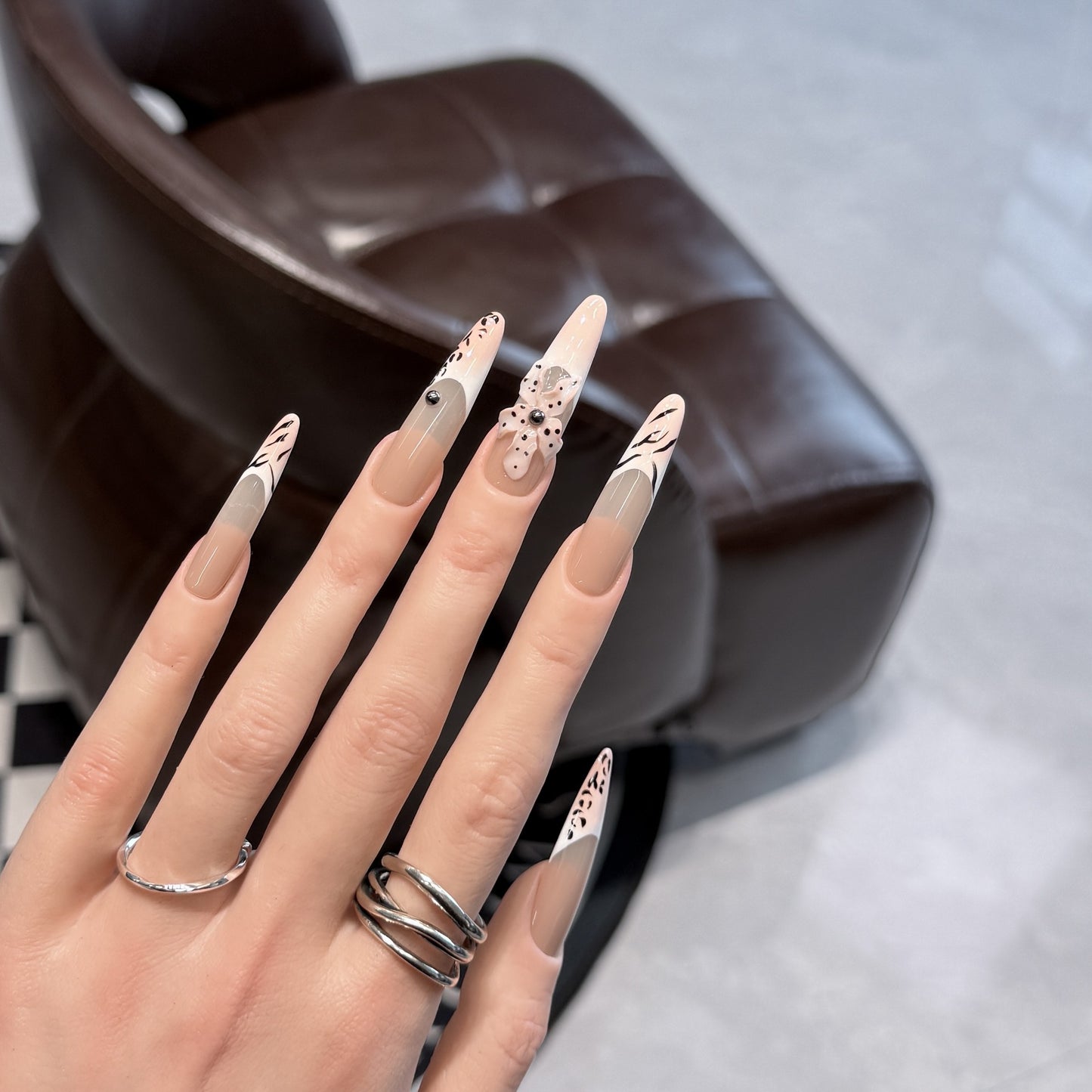Nude Floral 3D Hand-Painted
