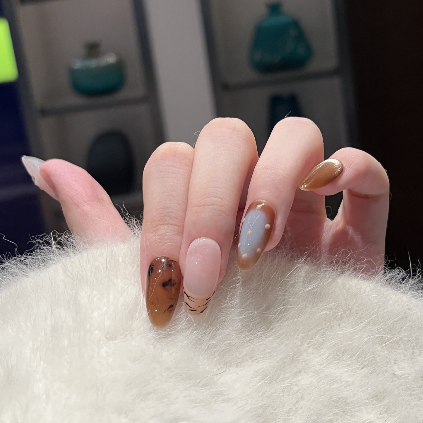 Nude French Leopard Hand-Painted