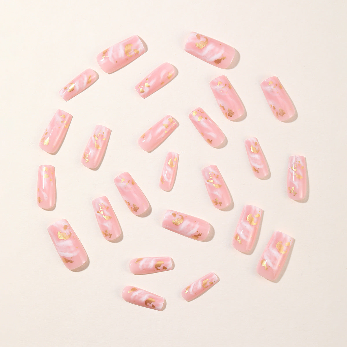 Pink Marble Press-On Nails