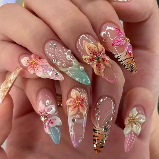 Gradient French Floral Pearl 3D