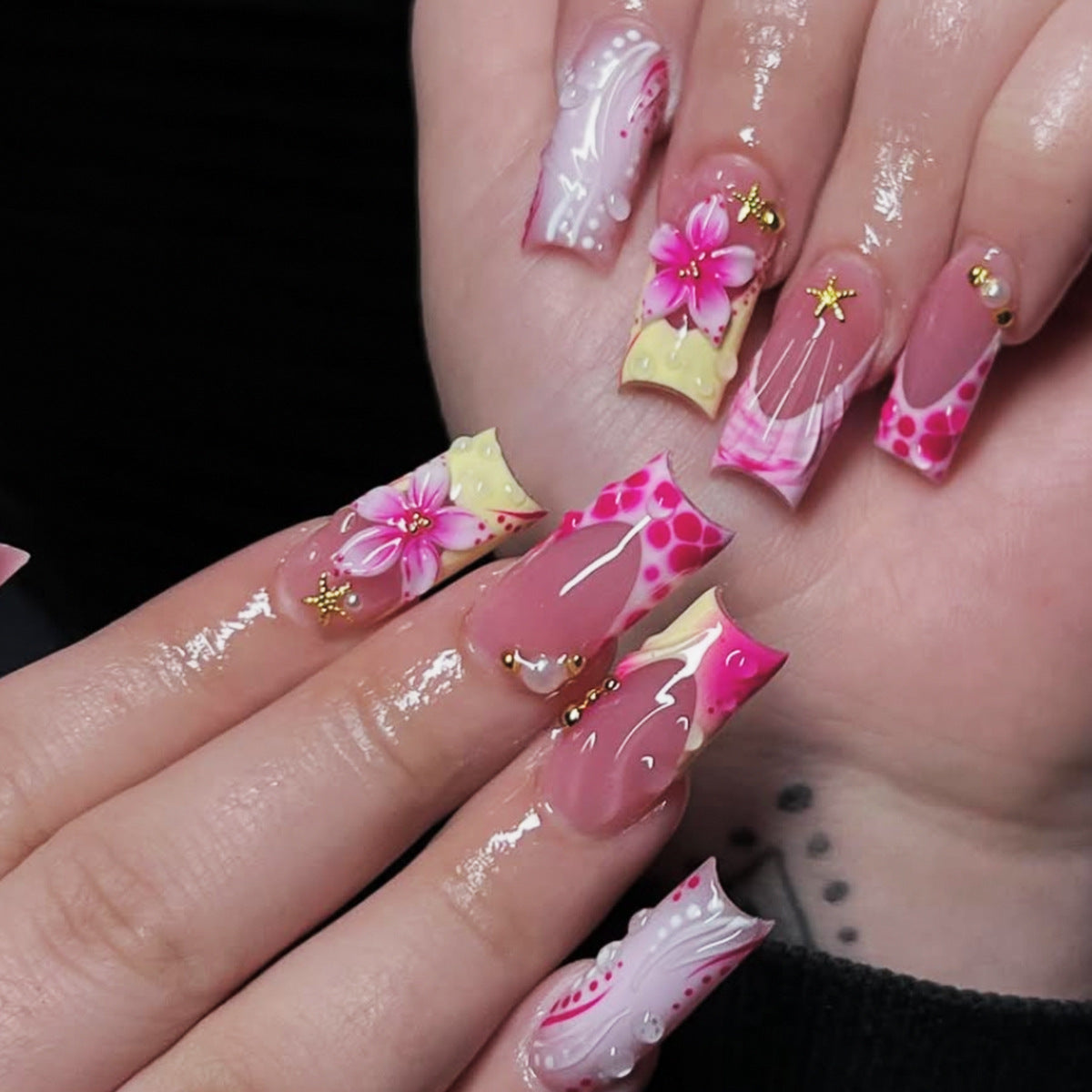 Pink French Floral 3D