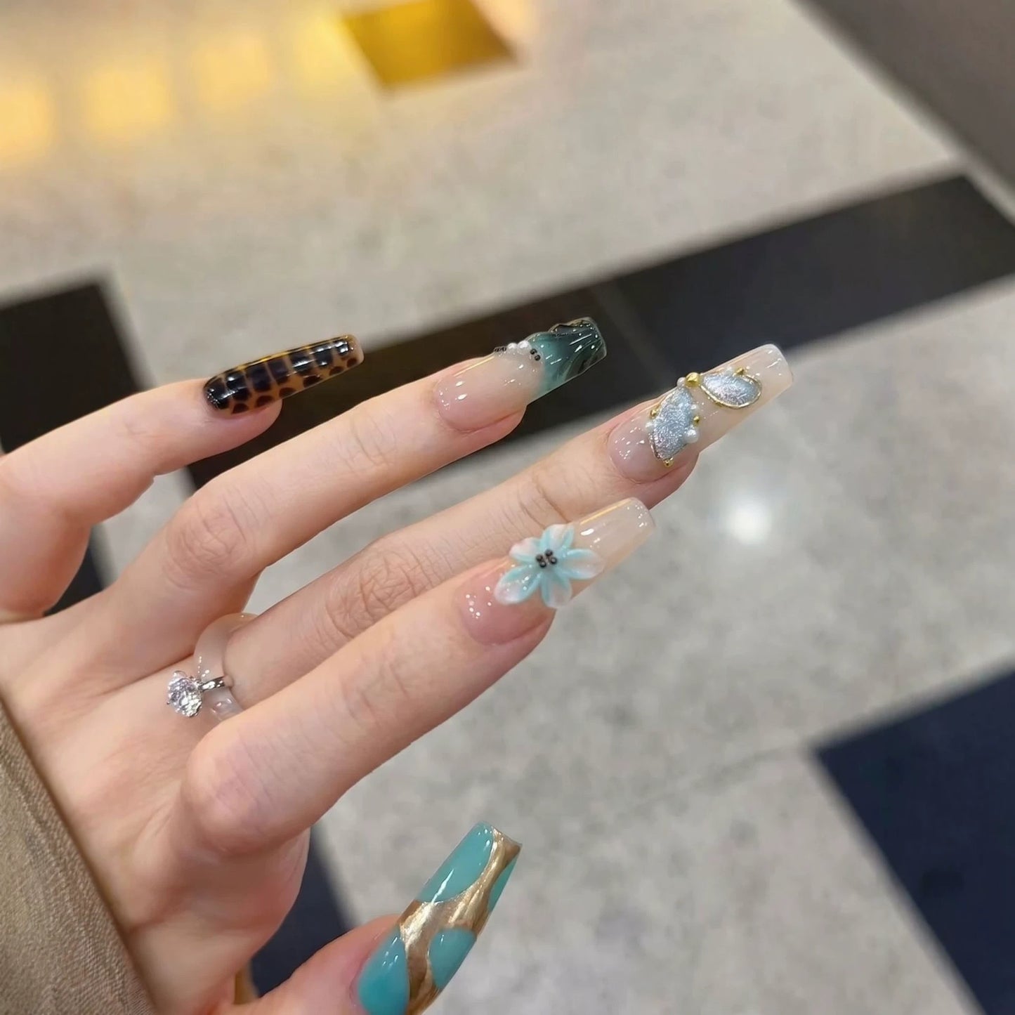 Cat Eye Floral Hand-Painted
